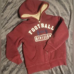 Med The Children's Place football zip up hoodie maroon